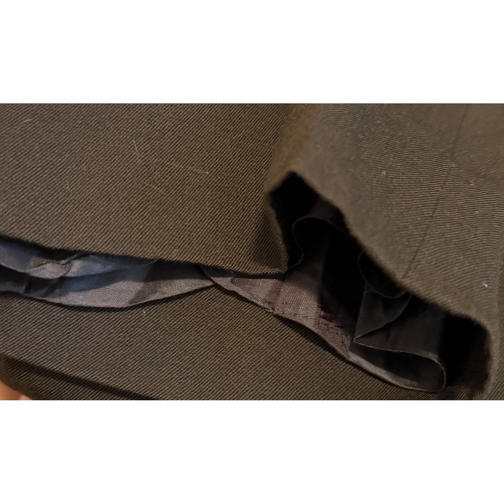Lauren Ralph Lauren Chocolate Brown 100% Wool Pleated Pants 8 Petite High Rise - Picture 7 of 11